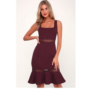 Martini Mama Plum Purple Crochet Midi Dress